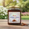 Cinnamon Honey | Indian Honey Jar of cinnamon honey outdoors