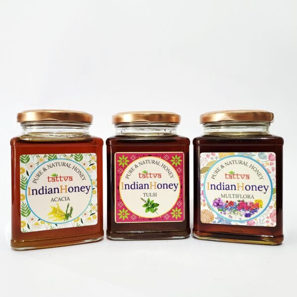 Himalayan Multiflora Honey, Tulsi Honey, & Rajasthan Acacia Honey Triple Combo Pack (500g*3) | Indian Honey Himalayan Multiflora Honey, Tulsi Honey, & Rajasthan Acacia Honey Triple Combo Pack (500g*3)