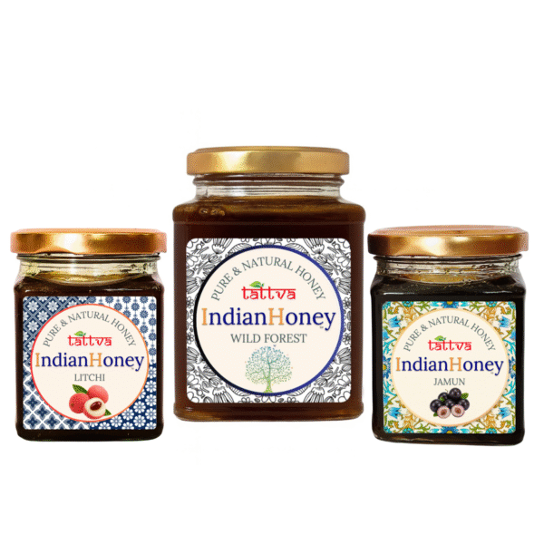 Wild Forest Honey, jamun Honey & litchi Honey Triple Combo Pack (500gm + 2x230gm)
