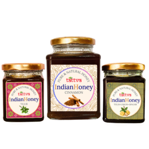 cinnamon Honey, Tulsi Honey & Tulsi with Infused lemon and ginger Honey Pack (500gm + 2x230gm)