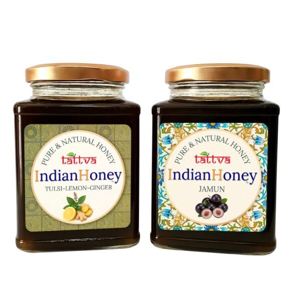 Jamun & Tulsi Lemon Ginger Infused Honey Combo | Indian Honey Jamun & Tulsi Lemon Ginger Infused Honey Combo