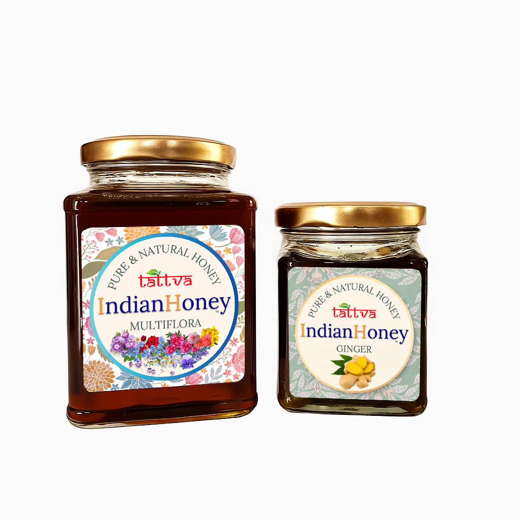 Himalayan Multiflora & Warming Ginger Infused Honey Combo 500g & 230g