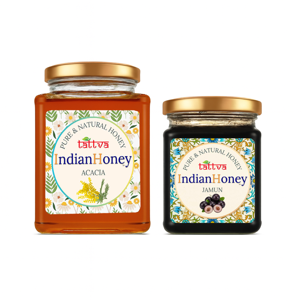 Rajasthan Acacia Honey & Raw Honey Jamun Honey Combo 500g & 230g