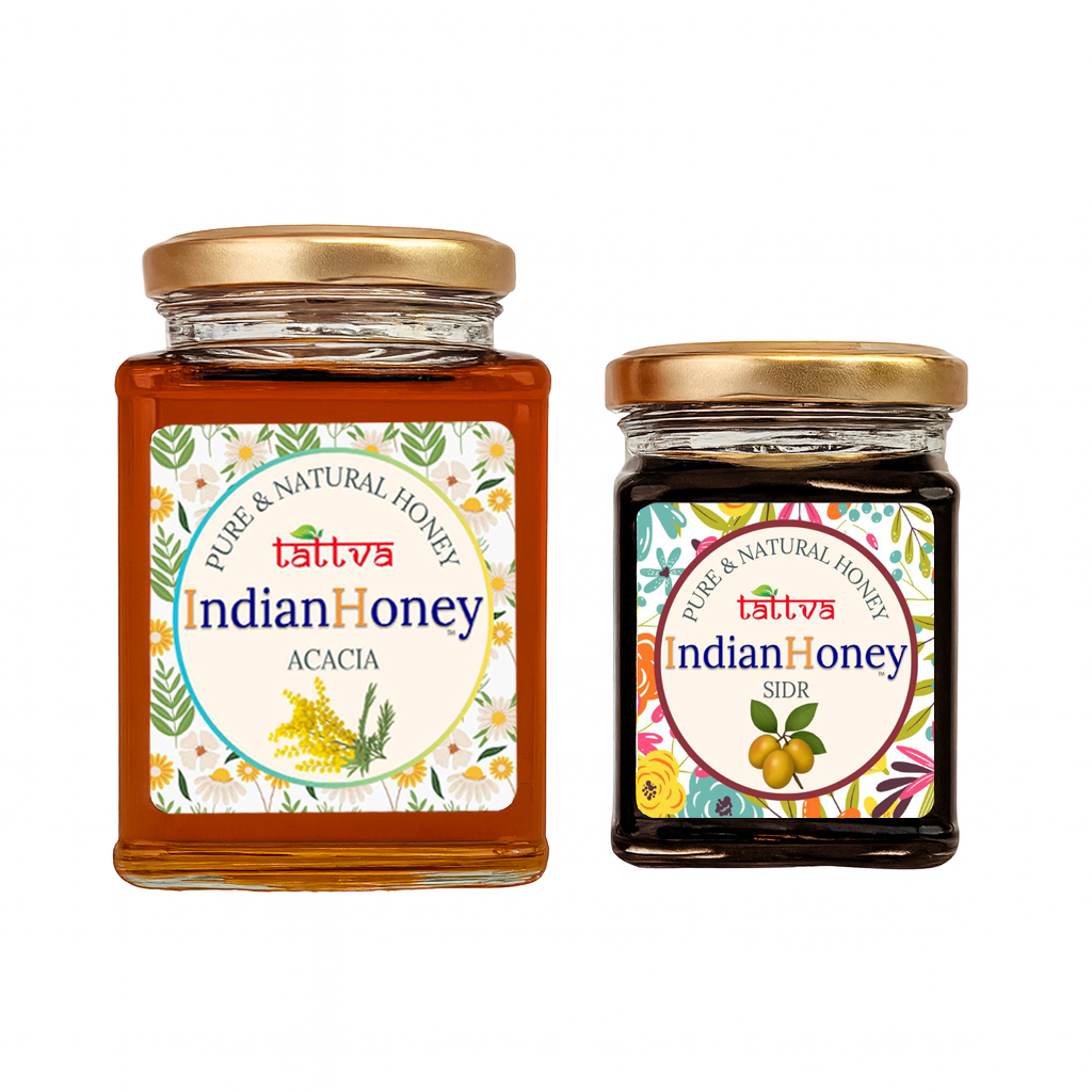 Rajasthan Acacia Honey & Raw Honey Sidr Honey Combo 500g & 230g