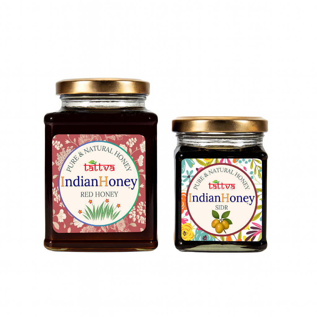 Red Honey & Raw Honey Sidr Honey Combo 500g & 230g