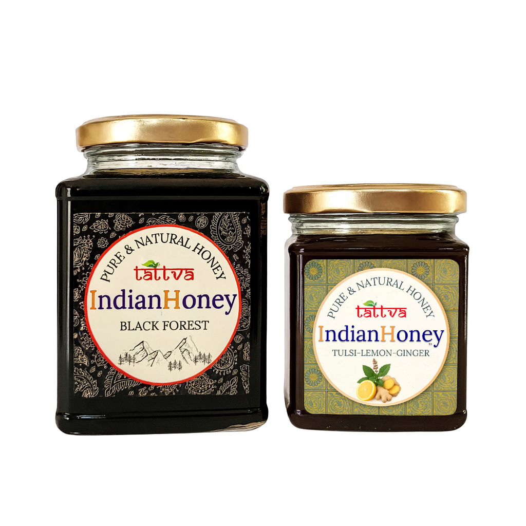 Black Forest Honey & Tulsi Lemon Ginger Combo Pack (500gm & 230gm)