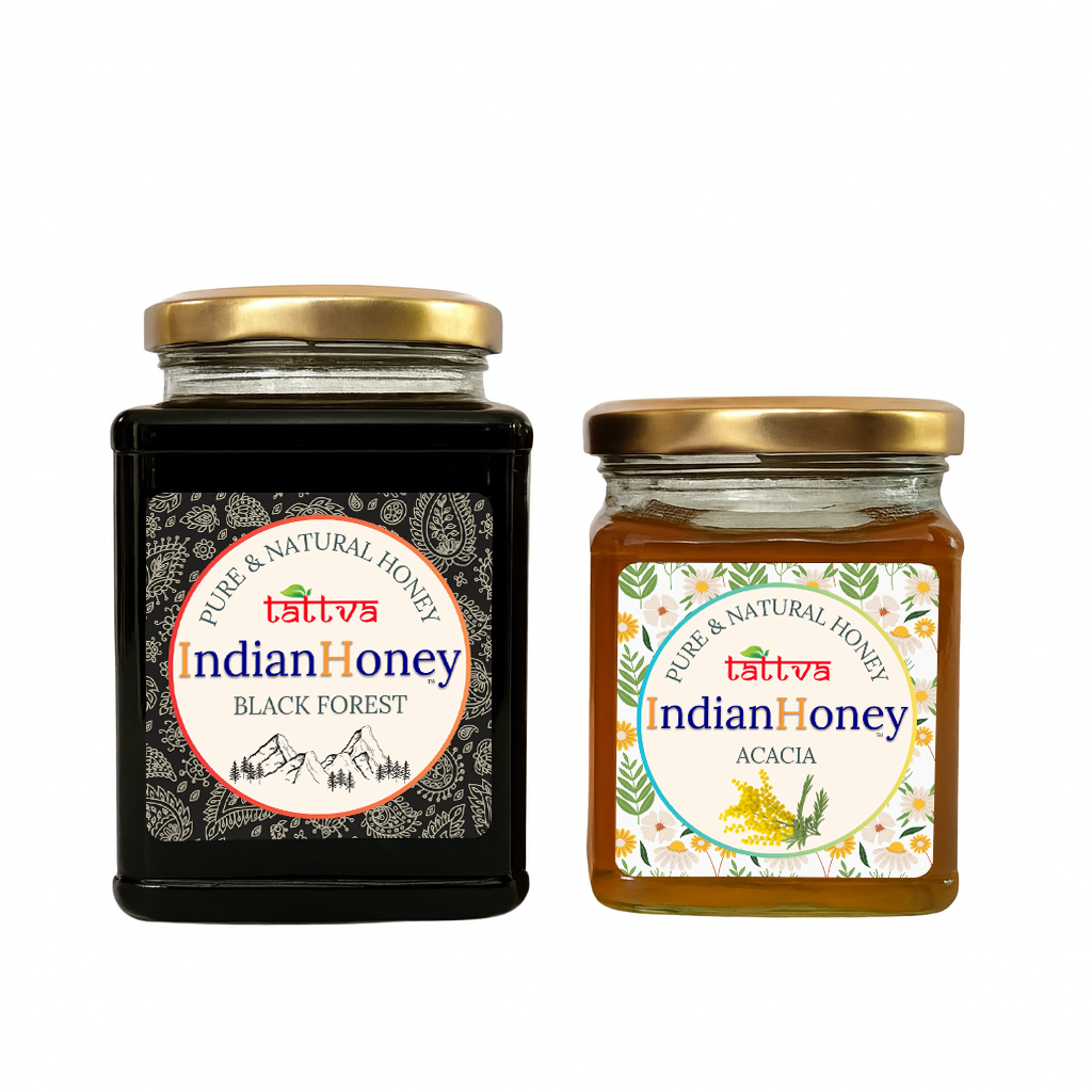 Black Forest Honey & Rajasthan Acacia Honey Combo 500g & 230g