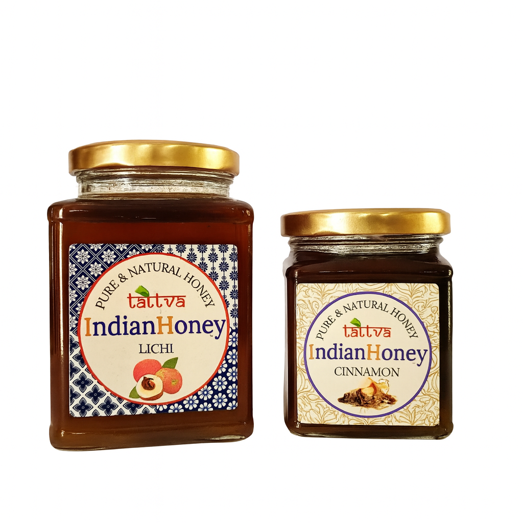 Litchi Honey with Cinnamon Infused Natural Honey combo 500g & 230gm