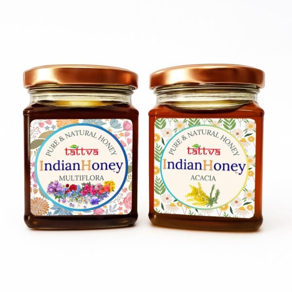 Himalayan Multiflora & Rajasthan Acacia Honey Combo 2x230g | Indian Honey Himalayan Multiflora & Rajasthan Acacia Honey Combo 2x230g