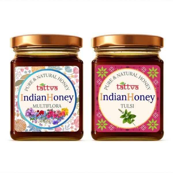 Himalayan Multiflora & Ayurvedic Tulsi Natural Honey Combo 2x230g | Indian Honey Himalayan Multiflora & Ayurvedic Tulsi Natural Honey Combo 2x230g