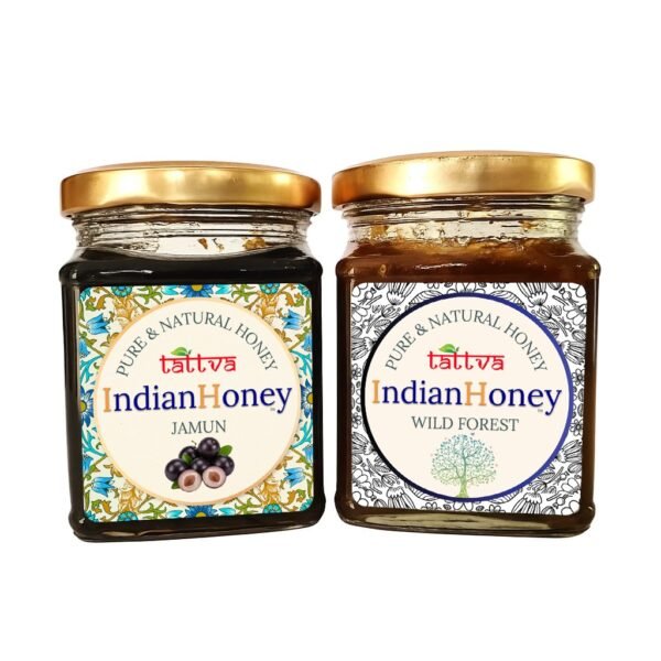Wild Forest Honey & Raw Honey Jamun Honey Combo 2x230g | Indian Honey Wild Forest Honey & Raw Honey Jamun Honey Combo 2x230g