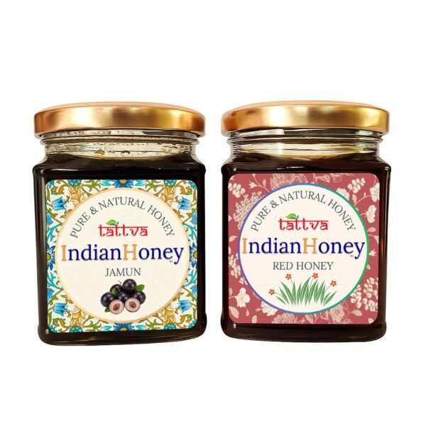 Red Honey & Raw Honey Jamun Honey Combo 2x230g | Indian Honey Red Honey & Raw Honey Jamun Honey Combo 2x230g