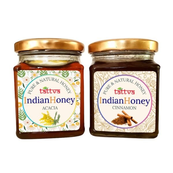 Rajasthan Acacia Honey & Warming Cinnamon Infused Honey Combo 2x230g | Indian Honey Rajasthan Acacia Honey & Warming Cinnamon Infused Honey Combo 2x230g