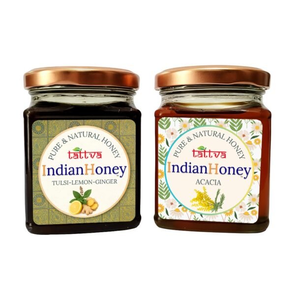 Rajasthan Acacia Honey & Tulsi Lemon Ginger Honey Combo 2x230g