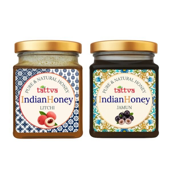 Raw Honey Jamun Honey & Natural & Litchi Honey Combo 2x230g