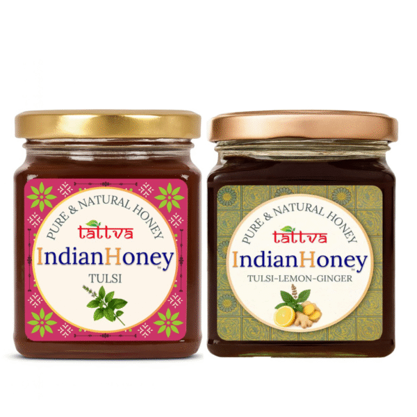 Natural Tulsi Honey with Tulsi Lemon Ginger Honey Combo 2x230g